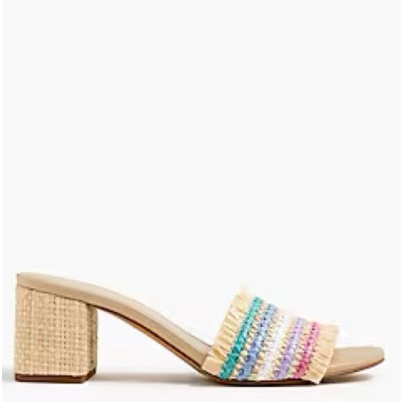 J. Crew Rainbow Raffia Woven mule heels - Picture 3 of 9